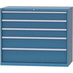LISTA - 5 Drawer, 99 Compartment Bright Blue Steel Modular Storage Cabinet - USA Tool & Supply