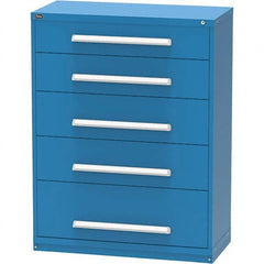 Vidmar - 5 Drawer, 45 Compartment Bright Blue Steel Modular Storage Cabinet - USA Tool & Supply