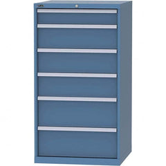 LISTA - 6 Drawer, 45 Compartment Bright Blue Steel Modular Storage Cabinet - USA Tool & Supply