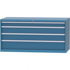 LISTA - 4 Drawer, 84 Compartment Bright Blue Steel Modular Storage Cabinet - USA Tool & Supply