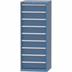 LISTA - 9 Drawer, 84 Compartment Bright Blue Steel Modular Storage Cabinet - USA Tool & Supply