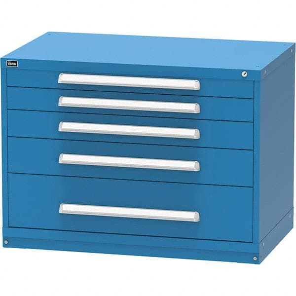 Vidmar - 5 Drawer, 45 Compartment Bright Blue Steel Modular Storage Cabinet - USA Tool & Supply