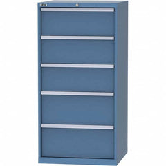 LISTA - 5 Drawer, 45 Compartment Bright Blue Steel Modular Storage Cabinet - USA Tool & Supply