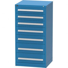 Vidmar - 7 Drawer Bright Blue Steel Modular Storage Cabinet - USA Tool & Supply