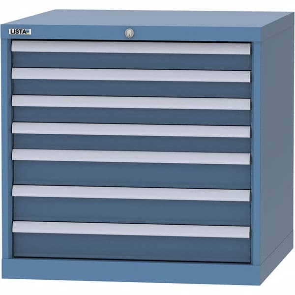 LISTA - 7 Drawer, 45 Compartment Red Steel Modular Storage Cabinet - USA Tool & Supply