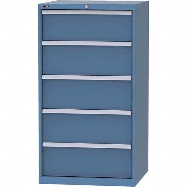 LISTA - 5 Drawer, 45 Compartment Bright Blue Steel Modular Storage Cabinet - USA Tool & Supply