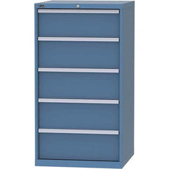 LISTA - 5 Drawer, 45 Compartment Bright Blue Steel Modular Storage Cabinet - USA Tool & Supply