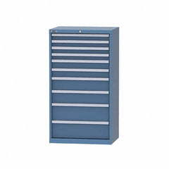 LISTA - 8 Drawer, 124 Compartment Bright Blue Steel Modular Storage Cabinet - USA Tool & Supply