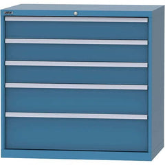 LISTA - 4 Drawer, 99 Compartment Bright Blue Steel Modular Storage Cabinet - USA Tool & Supply