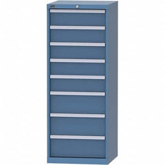 LISTA - 8 Drawer, 84 Compartment Bright Blue Steel Modular Storage Cabinet - USA Tool & Supply