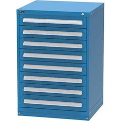 Vidmar - 8 Drawer, 344 Compartment Bright Blue Steel Modular Storage Cabinet - USA Tool & Supply