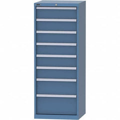 LISTA - 8 Drawer, 84 Compartment Bright Blue Steel Modular Storage Cabinet - USA Tool & Supply