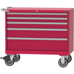 LISTA - 5 Drawer, 84 Compartment Red Steel Modular Storage Cabinet - USA Tool & Supply