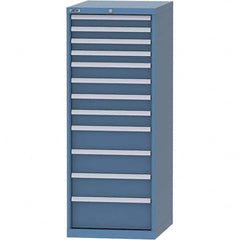 LISTA - 12 Drawer, 99 Compartment Bright Blue Steel Modular Storage Cabinet - USA Tool & Supply