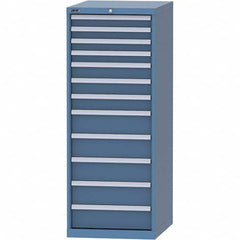 LISTA - 12 Drawer, 99 Compartment Bright Blue Steel Modular Storage Cabinet - USA Tool & Supply