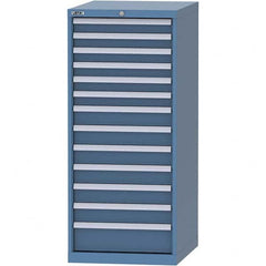 LISTA - 13 Drawer, 99 Compartment Bright Blue Steel Modular Storage Cabinet - USA Tool & Supply