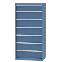 LISTA - 6 Drawer, 124 Compartment Bright Blue Steel Modular Storage Cabinet - USA Tool & Supply