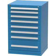 Vidmar - 8 Drawer, 124 Compartment Bright Blue Steel Modular Storage Cabinet - USA Tool & Supply