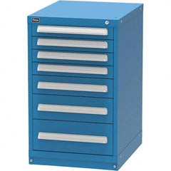 Vidmar - 7 Drawer, 45 Compartment Bright Blue Steel Modular Storage Cabinet - USA Tool & Supply