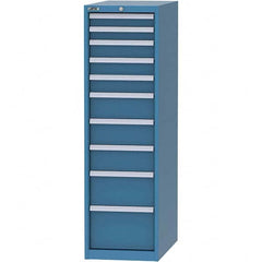 LISTA - 10 Drawer, 45 Compartment Bright Blue Steel Modular Storage Cabinet - USA Tool & Supply