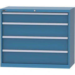 LISTA - 4 Drawer, 84 Compartment Bright Blue Steel Modular Storage Cabinet - USA Tool & Supply