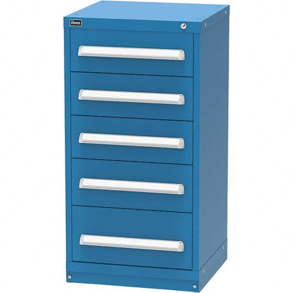 Vidmar - 5 Drawer Bright Blue Steel Modular Storage Cabinet - USA Tool & Supply