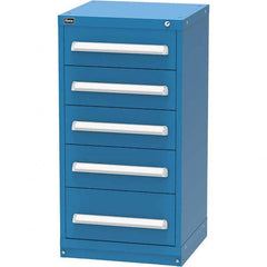 Vidmar - 5 Drawer Bright Blue Steel Modular Storage Cabinet - USA Tool & Supply