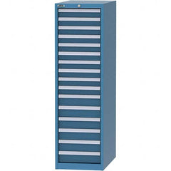 LISTA - 16 Drawer, 45 Compartment Bright Blue Steel Modular Storage Cabinet - USA Tool & Supply