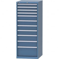 LISTA - 11 Drawer, 99 Compartment Bright Blue Steel Modular Storage Cabinet - USA Tool & Supply
