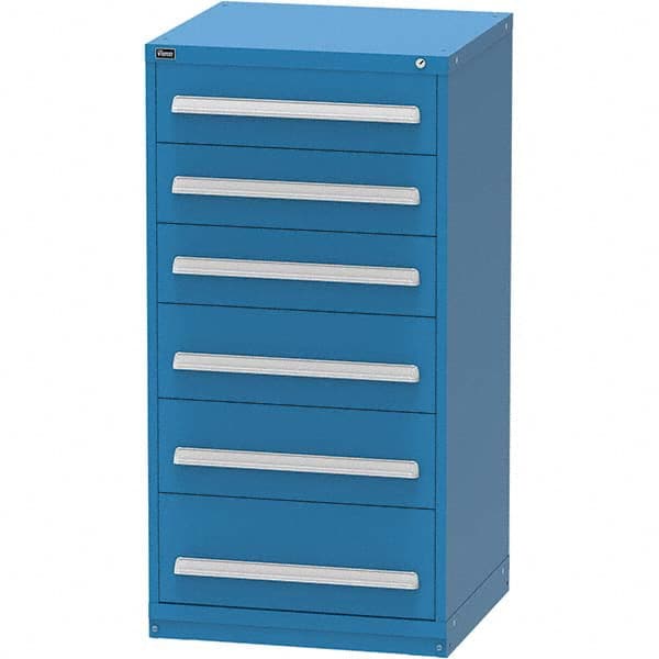 Vidmar - 6 Drawer Bright Blue Steel Modular Storage Cabinet - USA Tool & Supply