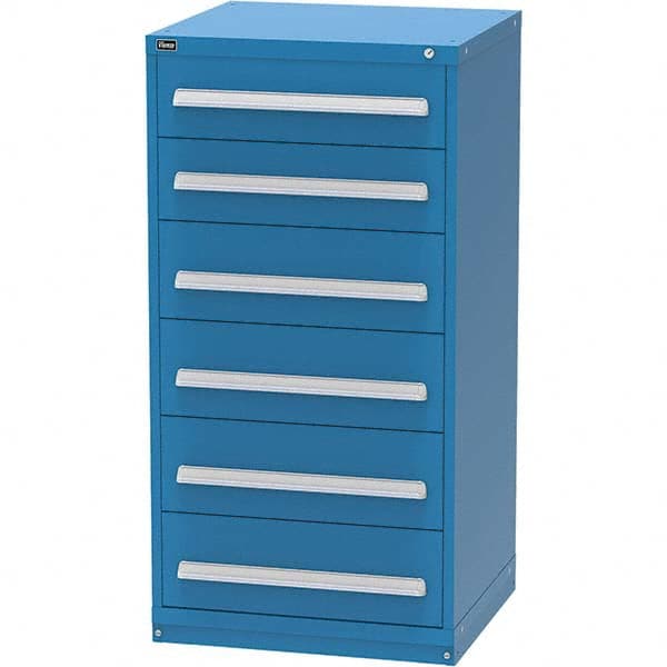 Vidmar - 6 Drawer Bright Blue Steel Modular Storage Cabinet - USA Tool & Supply