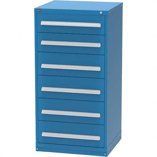 Vidmar - 6 Drawer, 344 Compartment Bright Blue Steel Modular Storage Cabinet - USA Tool & Supply