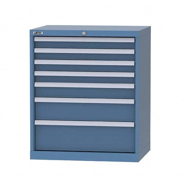 LISTA - 6 Drawer, 124 Compartment Red Steel Modular Storage Cabinet - USA Tool & Supply