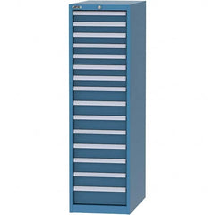 LISTA - 15 Drawer, 45 Compartment Bright Blue Steel Modular Storage Cabinet - USA Tool & Supply