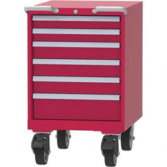 LISTA - 6 Drawer, 99 Compartment Red Steel Modular Storage Cabinet - USA Tool & Supply