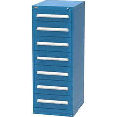 Vidmar - 7 Drawer, 45 Compartment Bright Blue Steel Modular Storage Cabinet - USA Tool & Supply