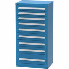 Vidmar - 9 Drawer, 45 Compartment Bright Blue Steel Modular Storage Cabinet - USA Tool & Supply