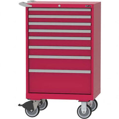 LISTA - 8 Drawer, 124 Compartment Bright Blue Steel Modular Storage Cabinet - USA Tool & Supply