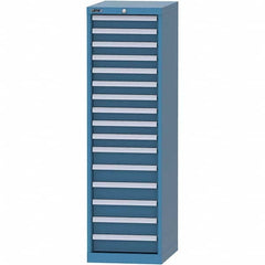 LISTA - 16 Drawer, 45 Compartment Bright Blue Steel Modular Storage Cabinet - USA Tool & Supply