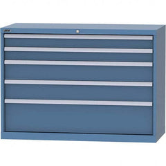 LISTA - 5 Drawer, 99 Compartment Bright Blue Steel Modular Storage Cabinet - USA Tool & Supply