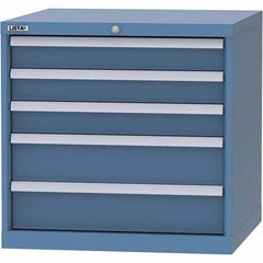 LISTA - 5 Drawer, 45 Compartment Red Steel Modular Storage Cabinet - USA Tool & Supply