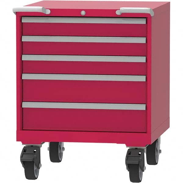 LISTA - 5 Drawer, 45 Compartment Red Steel Modular Storage Cabinet - USA Tool & Supply