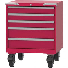 LISTA - 5 Drawer, 45 Compartment Red Steel Modular Storage Cabinet - USA Tool & Supply