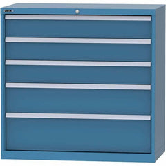 LISTA - 4 Drawer, 84 Compartment Bright Blue Steel Modular Storage Cabinet - USA Tool & Supply