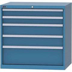 LISTA - 5 Drawer, 84 Compartment Bright Blue Steel Modular Storage Cabinet - USA Tool & Supply