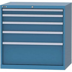 LISTA - 4 Drawer, 84 Compartment Bright Blue Steel Modular Storage Cabinet - USA Tool & Supply