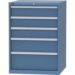 LISTA - 5 Drawer, 45 Compartment Bright Blue Steel Modular Storage Cabinet - USA Tool & Supply