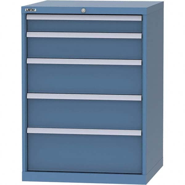 LISTA - 5 Drawer, 45 Compartment Bright Blue Steel Modular Storage Cabinet - USA Tool & Supply