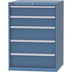 LISTA - 5 Drawer, 45 Compartment Bright Blue Steel Modular Storage Cabinet - USA Tool & Supply