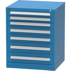 Vidmar - 7 Drawer Bright Blue Steel Modular Storage Cabinet - USA Tool & Supply